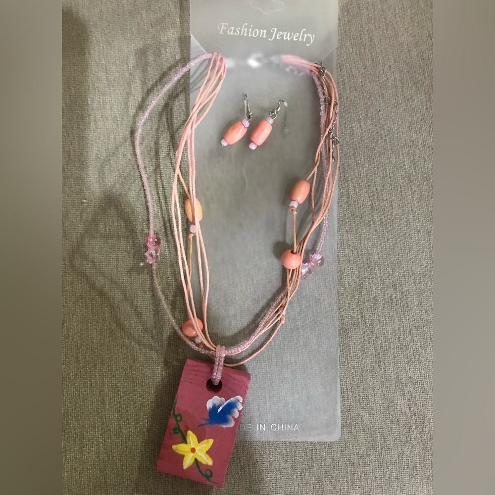 ♥️5/$20 Fashion Jewelry Pink Jewelry Set Beachy Theme